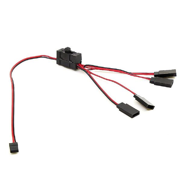 1/10 RC Car Crawler Controller Switch 4 Way LED Light Cable Y Wire Model Car TRX-4SCX10 DIY Replacement 1/10