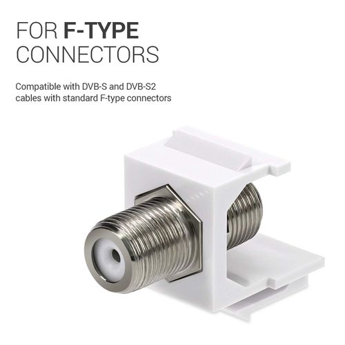 kwmobile 6 x Keystone Module F Socket - 6 Pieces Coaxial F-Connector for DVB-S and DVB-S2 - Connection TV SAT Cable to Modular Patch Panel or Connection Boxes