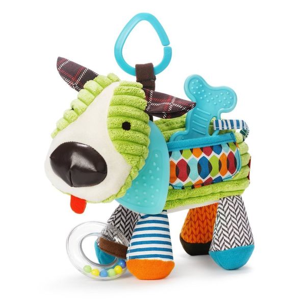 Skip Hop Bandana Buddies Baby Activity and Teething Toy with Multi-Sensory Rattle and Textures, Puppy