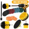 17pcs Drill Brushes Set Tile Grout Power Scrubber Kit Cleaner Shower Wall Carpet