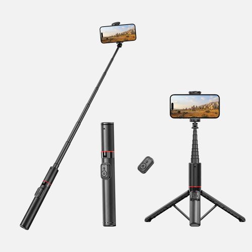 FORGERAY C21 53" All-in-One Hidden Design Selfie Stick Tripod, Portable Lightweight Phone Stand with Wireless Remote, Extendable Travel Stand for iPhone Android, Vlog, Video Recording, Live Streaming