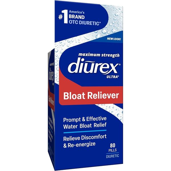 Diurex Ultra Water Pills 80ct - Relieves Bloat, Re-Energizing, Feel Less Heavy.