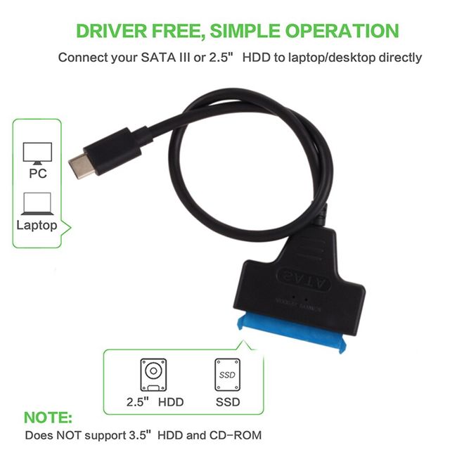 USB Cable Sata To USB 3.0 Adapter Suport 2.5 Inches External SSD HDD Hard  Drive