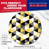 Destination Vinyl ltd 2 x MDF Glossy Top Coasters Round - Geometric Mosaic Pattern 3295
