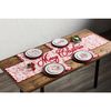 Mud Pie Word Print Xmas Dessert Plates, 8" dia, RED