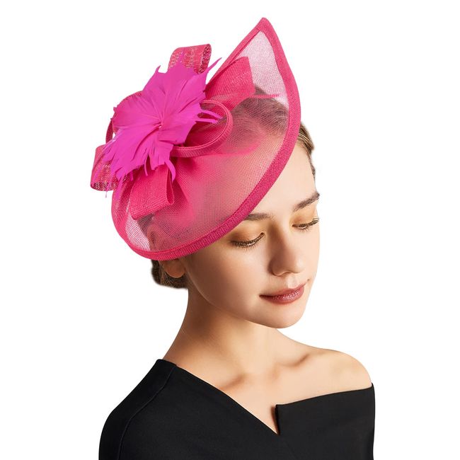 DRESHOW Fascinator Şapkalar Çay Partisi Şapkası Vintage Pillbox Şapka Kafa Bandı Kızlar ve Kadınlar için Kokteyl Şapkaları