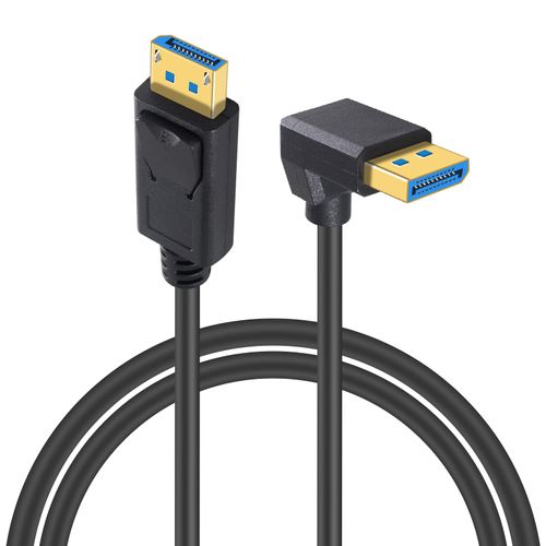 Duttek 90 Degree Displayport Cable 1.4 3FT/1M, 8K Displayport 1.4 Cable, Down Angle DP Male to Male L-Shaped Cord 8K/60Hz, 4K/240Hz Compatible for Computers, DVD, Gaming Equipment, TVs
