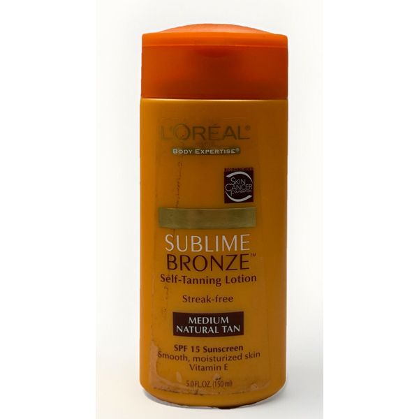 loreal sublime spf 15 bronze self tanning lotion medium natural tan 5oz scuffed