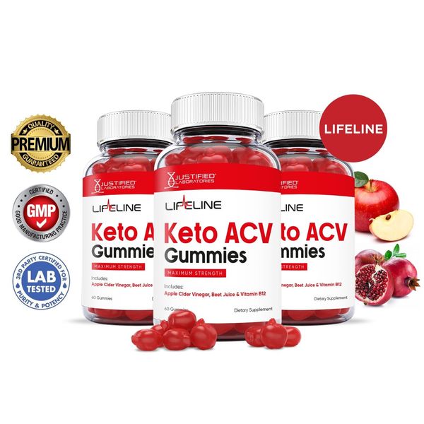 Lifeline Keto ACV Gummies 1000MG Apple Cider Vinegar 180 Gummys