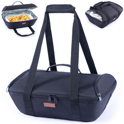 BAGSPRITE Casserole Dish Carrier Insulated - Hot Casserole Dish Carrying Case - Food Carrier for Pockluck Fits 9" x 13" Baking Dish, Lasagna Pan