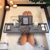 Temple Spring Bath Caddy - Extendable Bath Tray for Bathtub with Candle, Wine