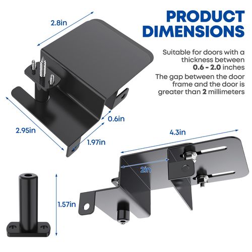 RIAUOR Adjustable Child Proof Door Locks For Top Of Door, Heavy-Duty Metal Childproof Door Locks Top Of Door, Kid Door Locks Top Of Door For Interior/Exterior/French Doors (Black, 2 Pcs)