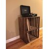 Rustic Wooden Turntable Stand & Vinyl Record Storage – 2-Tier LP Organizer