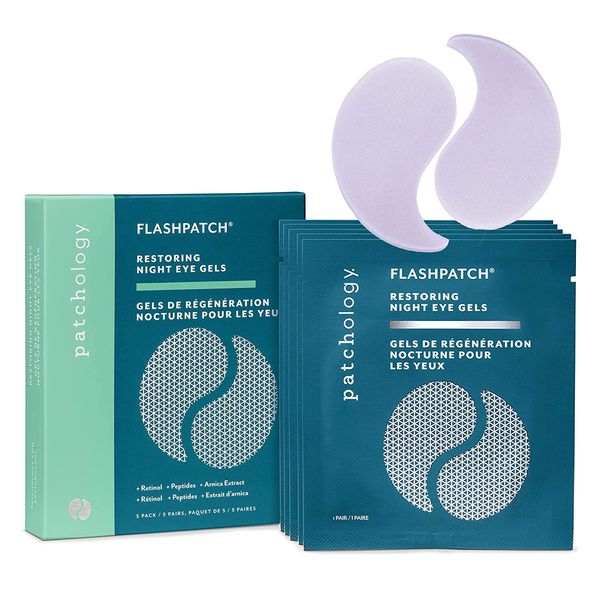 Patchology Restoring Night Eye Gels - Under Eye Patches For Dark Circles and Puffy Eyes Care - Hydrating Eye Mask Patch with Retinol - Eye Bags, Puffiness & Wrinkles Reducer (5 Pairs)