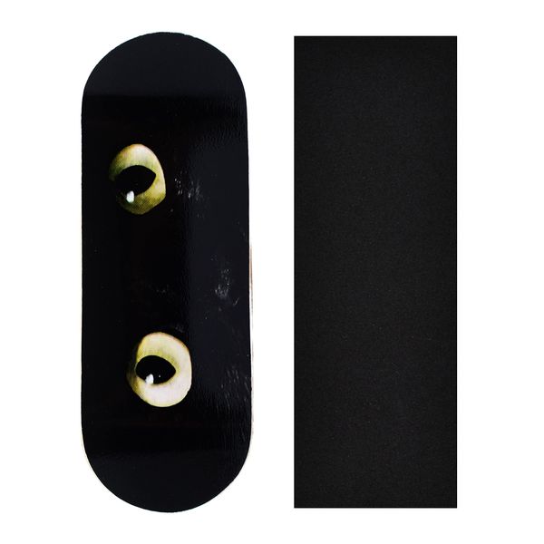 Teak Tuning Premium Fingerboard Graphic Deck, Midnight Stare - 34mm x 97mm - Heat Transfer Graphics, Pro Shape & Size - Pre-Drilled Holes - Includes Prolific Foam Tape