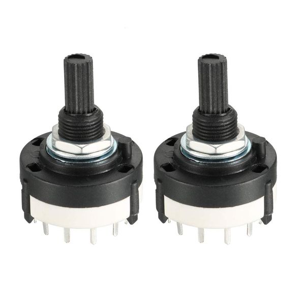 sourcing map 1P12T 1 Pole 12 Throw Single Deck Band Channel Rotary Switch Selector 2pcs