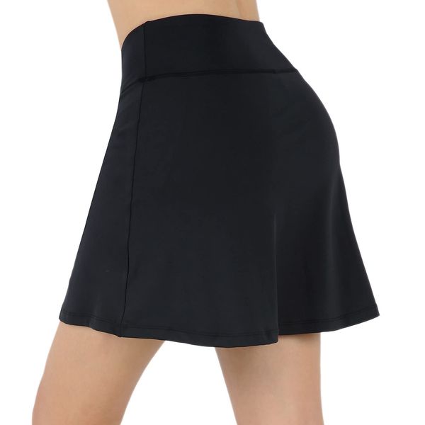 beroy Women Sports Skirts,Athlectic Skorts with Pockets,High Waisted Golf Skirt, Running Skorts(M Black)