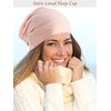 SATINIOR 4 Pieces Satin Lined Sleep Cap Hat Slouchy Beanie Slap Hat for Women (Black, Grey, Dark Blue, Pink), Medium