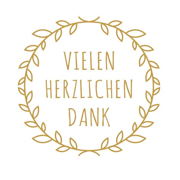 Super Idee 90 kleine runde Aufkleber Vielen Herzlichen Dank 4cm Durchmesser Selbstklebende Sticker für Hochzeit Taufe Kommunion Geburtstag Gastgeschenke give-Away Deko Feste Geschenke Präsente