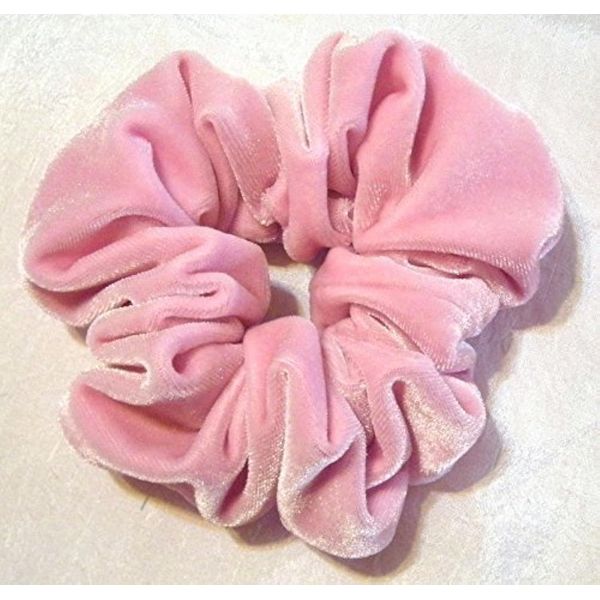 Pink Velvet Hair Scrunchy-Regular
