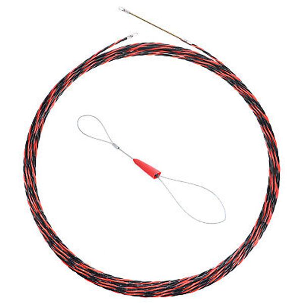 Fish Tape PVC Cable Puller Kit 5MM 98FT Wire Cable Running Rod (Black+Red)