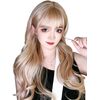 Limakara Wig, Long, Curly Hair, Blonde, Semi-Long, Curly, Full Wig, Women's, Cosplay, Gal, Natural, Harajuku Style, Small Face, Popular, Heat Resistant Wig, Fashion, Net/Comb Included, Gold