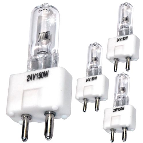 HQRP 4-Pack Halogen Bulb 24V 150W GY9.5 Compatible with Ushio BC2424 1000504 - FDT JC12V-100W Projector Light Bulb