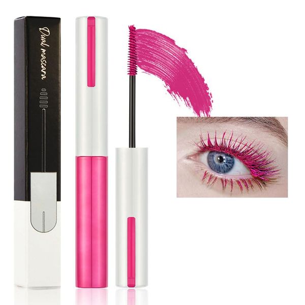 Colored Colorful Waterproof Mascara for Eyelashes Set,Blue White Black Brown Purple Long lasting Charming Voluminous Cruelty Free Vegan Eye Makeup (C-1Pc 04#berry color, C)