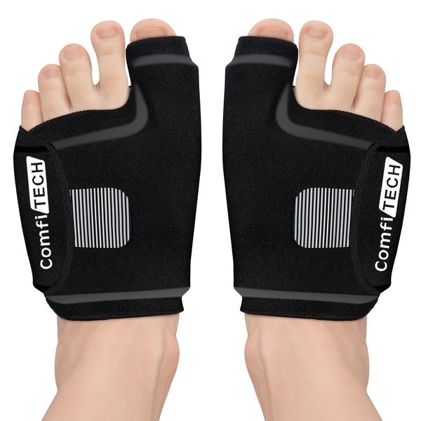 ComfiTECH Foot Toe Ice Pack Wrap 1 Pair, Forefoot Cold Sleeve with Stretchable Straps and Greater Coverage, 2 Packs