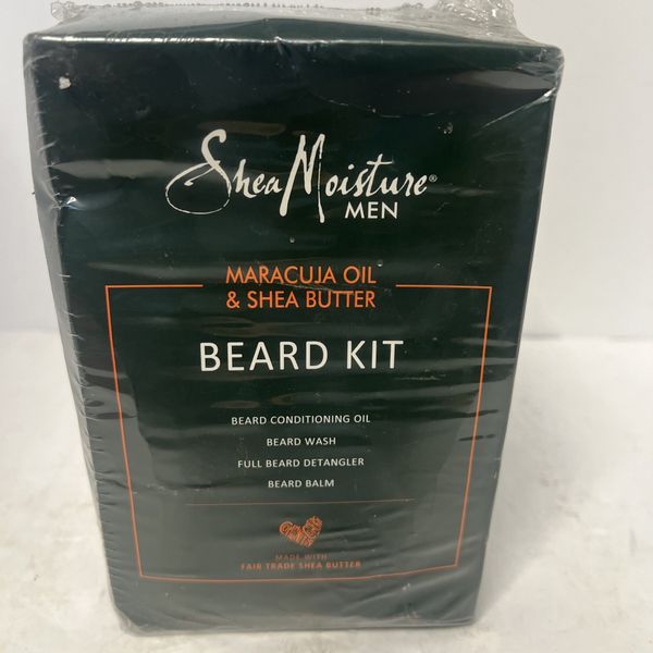 Shea Moisture Beard Kit Men 4 Piece Maracuja Oil & Shea Butter