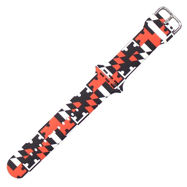 Orange & Black Maryland Flag / Apple Watch Band - 42/44/45