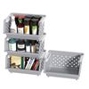Cand Plastic Stackable Storage Bins - 4 Packs Grey Pantry Closet Organizer Bin