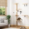 COZIWOW Wall Mounted Scratching Post 4-Tier Cat Climbing Tower Cat Perch Hammock