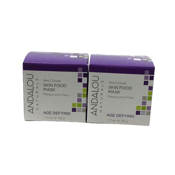 2PK Andalou Naturals Avo Cocoa Skin Food Mask Age Defying 1.7oz Ea. NonGMO