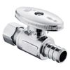 2 PCS 1/4 Turn Straight Stop Valve 3/8" OD Compression X 1/2" PEX Chrome Plated