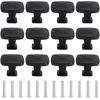 Roellgs 12Pack Cupboard Knobs Black Door Knobs Black Cabinet Knobs Kitchen Door Knobs Round Draw Knobs Cupboard Door Handles (Square Shape, Black)