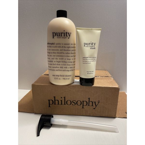 Philosophy Purity Made Simple Deep Clean Duo Facial Cleanser & Mask 32 oz SEALED