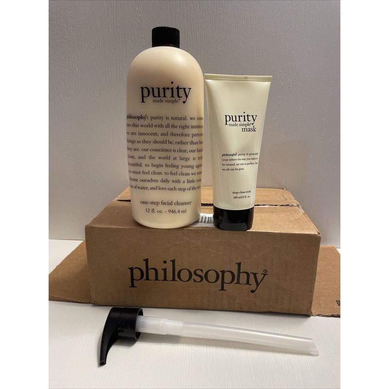 Philosophy Purity Made Simple Deep Clean Duo Facial Cleanser & Mask 32 oz SEALED