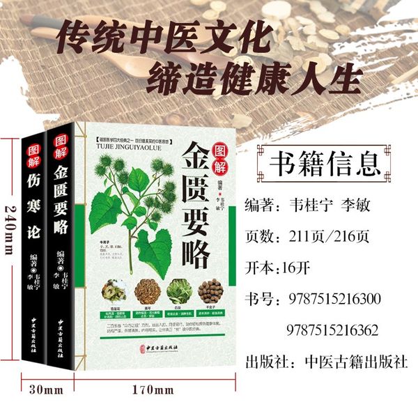 正版 伤寒论 张仲景正版+金匮要略 共两本中医临床丛书伤寒论杂病论中医四大经典名著自学入门古籍医学书中医基础理论知识