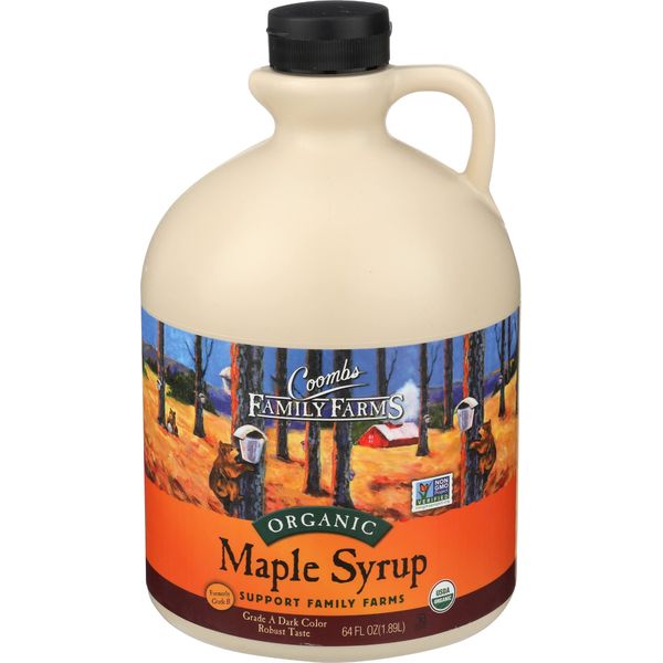 Coombs Family Farms Organic Maple Syrup, Grade A Dark Color, Robust Taste, 64 Fl Oz