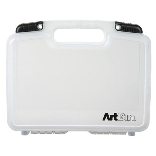 ArtBin 6977AB 12 inch Quick View Deep Base Carrying Case, Portable Art & Craft Organizer with Handle, [1] Plastic Storage Case, Translucent