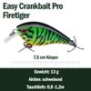 Crankbait Wobbler Set for Pike, Perch & Zander, Artificial Bait Set for Spin Fishing, 13 g, 7.5 cm Floating, Set of 5 Fishing Lures in Various Decorations, Pike Bait, Perch Bait, Zander Bait