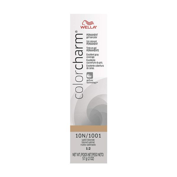 WELLA colorcharm Permanent Gel Hair Color for Gray Coverage, 10N Satin Blonde