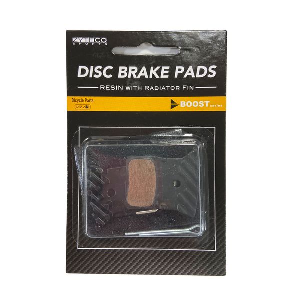 Jiteko Sports BOOST Boost Disc Brake Pad Compatible with Shimano (Shimano), Resin with Fins, Black DB-PADS1RE