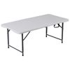 Folding Table 4' Portable Table Foldable Legs & Adjustable Height Utility Table