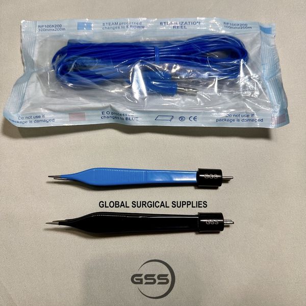 2 Pcs Surgical Adson Straight Bipolar Forceps 5" Non Stick Tip + Disposable Cord