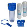 Brunnen Water Filter 10 Inch Housing with 3/4 Inch Internal Thread Garden Pool with 2 x Iron Filters