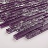 Purple Crackle and Plain Glass Mosaic Wall Tile Sheet (MT0168)