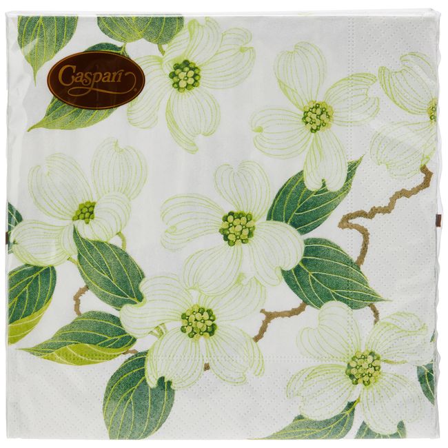 Entertaining with Caspari White Blossom Paper Luncheon Napkins, Pack of 20