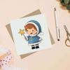 'Winter Star Boy' Blank Greeting Card (GC00071607)